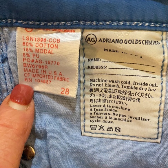 AG Adriano Goldschmied The Parrah Skinny Crop High Rise Bold Blue Jeans, 28 - Picture 8 of 8